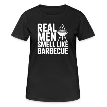 Les vrais hommes sentent le barbecue - T-shirt respirant Femme - noir - Devant - AI Model Female 172 light (172cm)