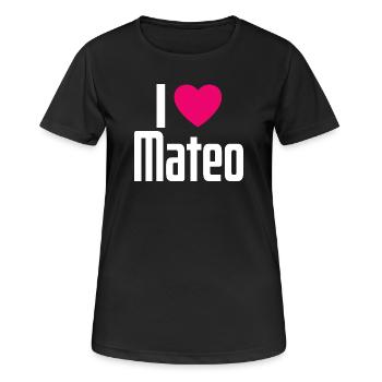 I Love Mateo Pinkes Herz Ich liebe Mateo - Frauen T-Shirt atmungsaktiv - Schwarz - Vorne - AI Model Female 172 light (172cm)