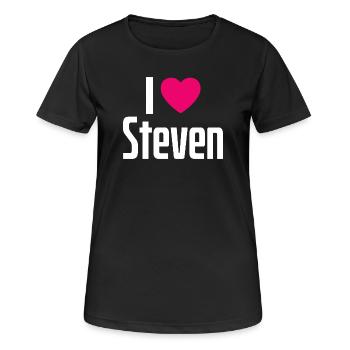 I Love Steven Pink Heart I Love Steven - Women's Breathable T-Shirt - black - Front - AI Model Female 172 light (172cm)