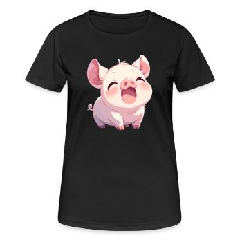 Pig Pig - Women's Breathable T-Shirt - black - Front - AI Model Female 172 light (172cm)