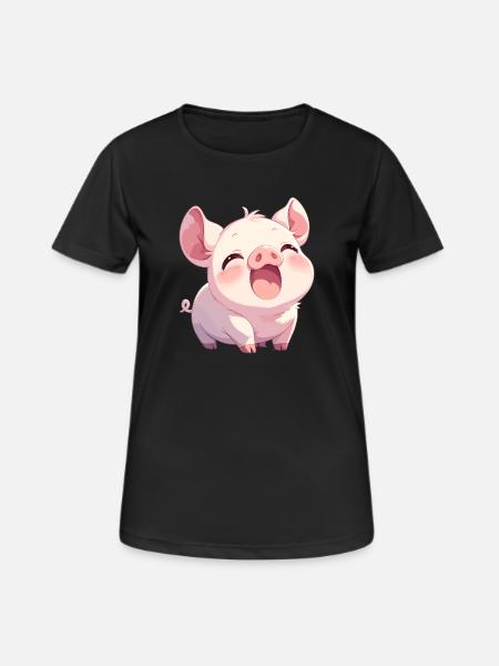 Schweine Schwein - Frauen T-Shirt atmungsaktiv - Schwarz