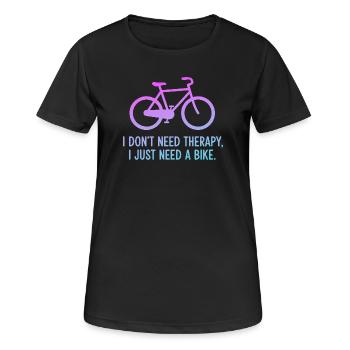 Citation de la pente de la thérapie à vélo - T-shirt respirant Femme - noir - Devant - AI Model Female 172 light (172cm)
