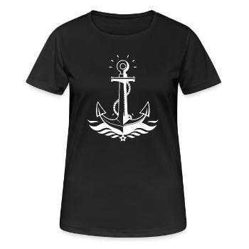 Anchor Seaman Sailor Northern Germany Gift - Women's Breathable T-Shirt - black - Front - AI Model Female 172 light (172cm)