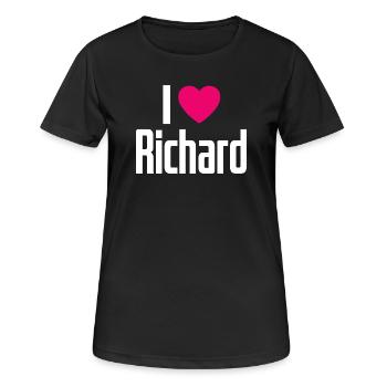 I Love Richard Pinkes Herz Ich liebe Richard - Frauen T-Shirt atmungsaktiv - Schwarz - Vorne - AI Model Female 172 light (172cm)