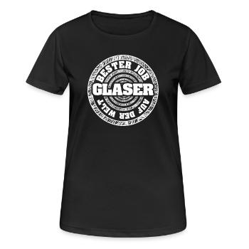 Glaser - Frauen T-Shirt atmungsaktiv - Schwarz - Vorne - AI Model Female 172 light (172cm)