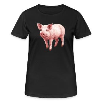 Pig Pig - Women's Breathable T-Shirt - black - Front - AI Model Female 172 light (172cm)