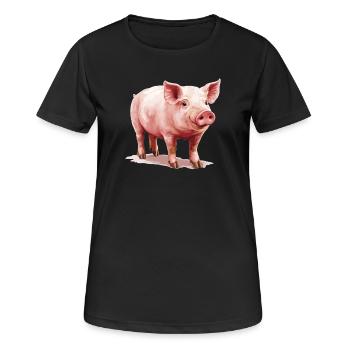 Pig Pig - Women's Breathable T-Shirt - black - Front - AI Model Female 172 light (172cm)