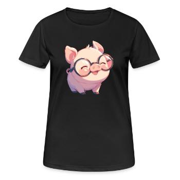 Pig Pig - Women's Breathable T-Shirt - black - Front - AI Model Female 172 light (172cm)