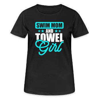 Schwimmen Wassersport Schwimmer Geschenke - Frauen T-Shirt atmungsaktiv - Schwarz - Vorne - AI Model Female 172 light (172cm)