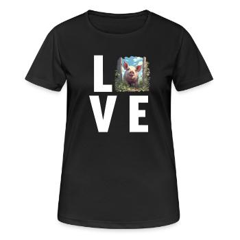 Pig Pig - Women's Breathable T-Shirt - black - Front - AI Model Female 172 light (172cm)