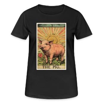 Pig Pig - Women's Breathable T-Shirt - black - Front - AI Model Female 172 light (172cm)