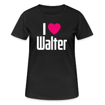 I Love Walter Pinkes Herz Ich liebe Walter - Frauen T-Shirt atmungsaktiv - Schwarz - Vorne - AI Model Female 172 light (172cm)
