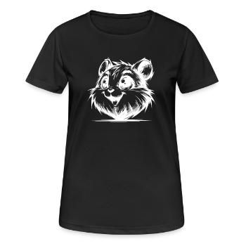Lustiges Hamsterlächeln Nager voller Lebensfreude - Frauen T-Shirt atmungsaktiv - Schwarz - Vorne - AI Model Female 172 light (172cm)