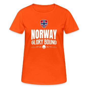 NORVÈGE GLOIRE - T-shirt respirant Femme - orange néon - Devant - AI Model Female 172 dark (172cm)