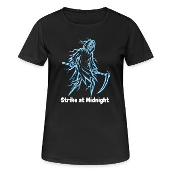 Mitternachts-Skelett Neon - Frauen T-Shirt atmungsaktiv - Schwarz - Vorne - AI Model Female 172 light (172cm)