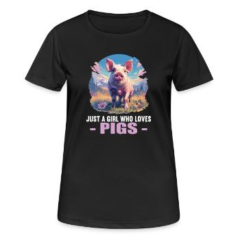 Pig Pig - Women's Breathable T-Shirt - black - Front - AI Model Female 172 light (172cm)