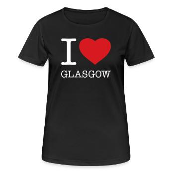 I love Glasgow - Frauen T-Shirt atmungsaktiv - Schwarz - Vorne - AI Model Female 172 light (172cm)