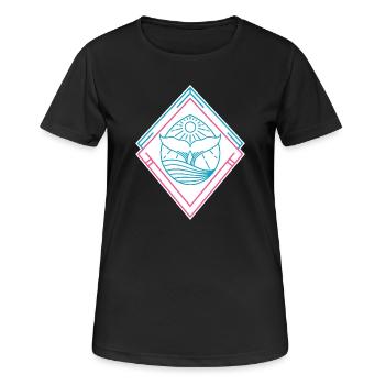 Wal Geometrische Formen – Trendy Hipster Design - Frauen T-Shirt atmungsaktiv - Schwarz - Vorne - AI Model Female 172 light (172cm)