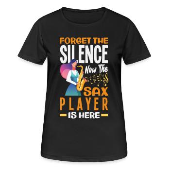 Saxofon - Frauen T-Shirt atmungsaktiv - Schwarz - Vorne - AI Model Female 172 light (172cm)