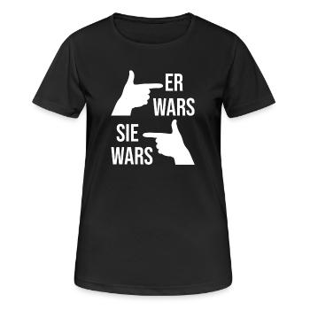 Er wars sie wars - Frauen T-Shirt atmungsaktiv - Schwarz - Vorne - AI Model Female 172 light (172cm)
