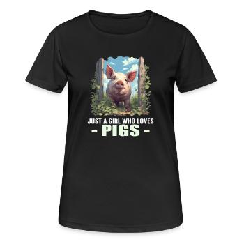 Pig Pig - Women's Breathable T-Shirt - black - Front - AI Model Female 172 light (172cm)