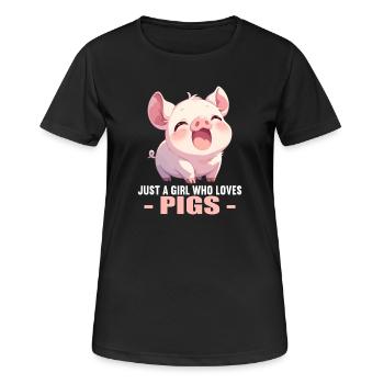 Pig Pig - Women's Breathable T-Shirt - black - Front - AI Model Female 172 light (172cm)