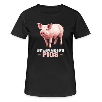 Pig Pig - Women's Breathable T-Shirt - black - Front - AI Model Female 172 light (172cm)