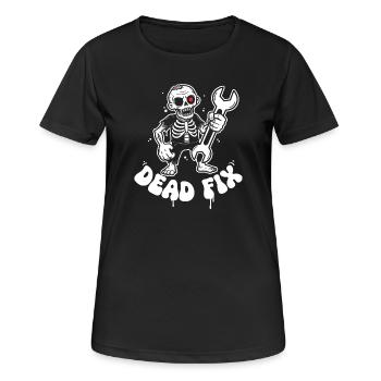Skelett mit Schraubenschlüssel - Frauen T-Shirt atmungsaktiv - Schwarz - Vorne - AI Model Female 172 light (172cm)