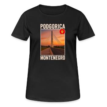 Podgorica Monténégro - T-shirt respirant Femme - noir - Devant - AI Model Female 172 light (172cm)
