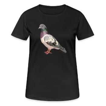 Tauben Taube - Frauen T-Shirt atmungsaktiv - Schwarz - Vorne - AI Model Female 172 light (172cm)