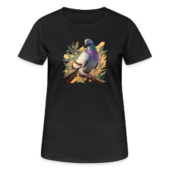 Tauben Taube - Frauen T-Shirt atmungsaktiv - Schwarz - Vorne - AI Model Female 172 light (172cm)