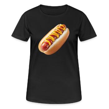 Hot dog, saucisse viennoise, saucisse - T-shirt respirant Femme - noir - Devant - AI Model Female 172 light (172cm)