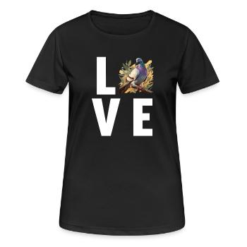 Tauben Taube - Frauen T-Shirt atmungsaktiv - Schwarz - Vorne - AI Model Female 172 light (172cm)