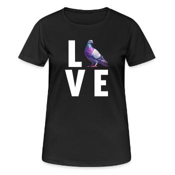 Tauben Taube - Frauen T-Shirt atmungsaktiv - Schwarz - Vorne - AI Model Female 172 light (172cm)