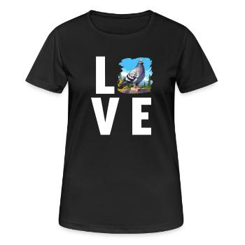 Tauben Taube - Frauen T-Shirt atmungsaktiv - Schwarz - Vorne - AI Model Female 172 light (172cm)
