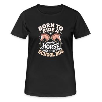 Cavalier de loisir Cheval de bataille - T-shirt respirant Femme - noir - Devant - AI Model Female 172 light (172cm)