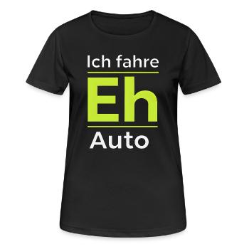 Voiture électrique Expressions amusantes sur la mobilité électrique Voiture électrique - T-shirt respirant Femme - noir - Devant - AI Model Female 172 light (172cm)