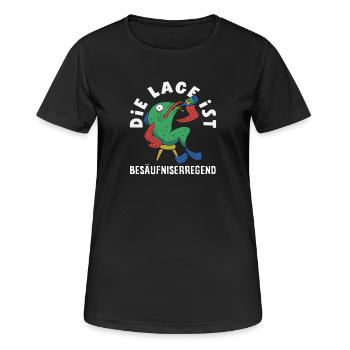 The location is drunken fish - Women's Breathable T-Shirt - black - Front - AI Model Female 172 light (172cm)