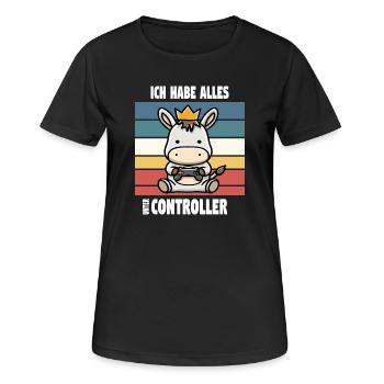 ich habe alles unter controller - Frauen T-Shirt atmungsaktiv - Schwarz - Vorne - AI Model Female 172 light (172cm)
