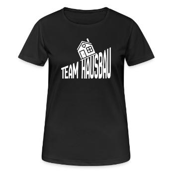 Team Hausbau - Frauen T-Shirt atmungsaktiv - Schwarz - Vorne - AI Model Female 172 light (172cm)