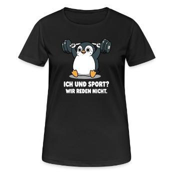 Dicton Penguin Weightlifting - T-shirt respirant Femme - noir - Devant - AI Model Female 172 light (172cm)