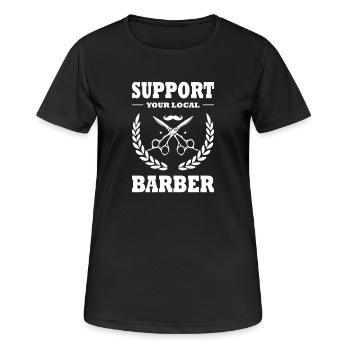 Friseur Salon Frisör Barber Hairstylist Geschenke  - Frauen T-Shirt atmungsaktiv - Schwarz - Vorne - AI Model Female 172 light (172cm)