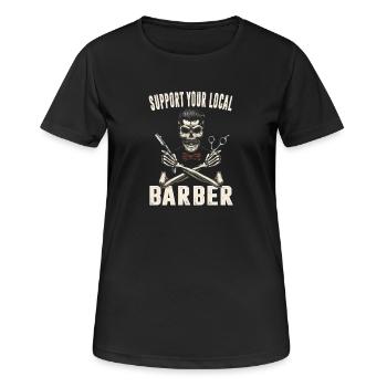 Friseur Salon Frisör Barber Hairstylist Geschenke  - Frauen T-Shirt atmungsaktiv - Schwarz - Vorne - AI Model Female 172 light (172cm)