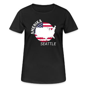 Seattle - T-shirt respirant Femme - noir - Devant - AI Model Female 172 light (172cm)