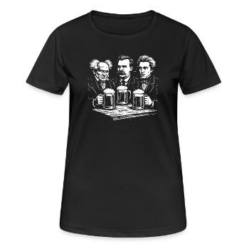 German philosophers pub  - Women's Breathable T-Shirt - black - Front - AI Model Female 172 light (172cm)