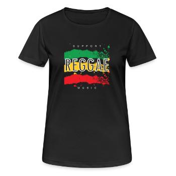 Raggae Musik Rasta Geschenke Damen Herren - Frauen T-Shirt atmungsaktiv - Schwarz - Vorne - AI Model Female 172 light (172cm)