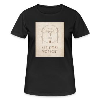 Christmas Workout – Vitruv Corkscrew - Women's Breathable T-Shirt - black - Front - AI Model Female 172 light (172cm)