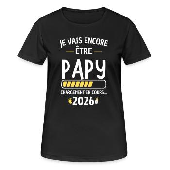 Opa 2026 lädt neues Baby - Frauen T-Shirt atmungsaktiv - Schwarz - Vorne - AI Model Female 172 light (172cm)