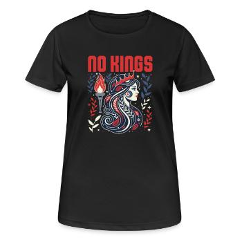 Pas de roi audacieux Liberté anti-monarchie USA - T-shirt respirant Femme - noir - Devant - AI Model Female 172 light (172cm)
