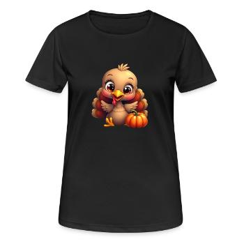 Bébé dinde de Thanksgiving - T-shirt respirant Femme - noir - Devant - AI Model Female 172 light (172cm)